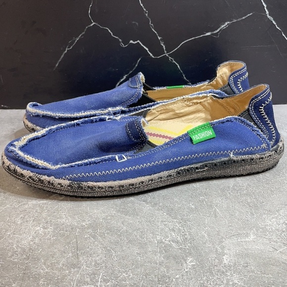 Fashion Women’s Canvas Moccasins Navy Size 9m - Picture 3 of 9